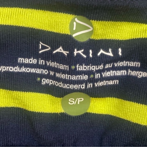 Dakini halter twisted striped athletic dress bralette navy & chartreuse small - Picture 10 of 11